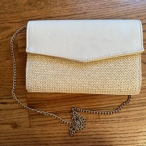 Clutch bag, white, great condition. One small spot at the top $12